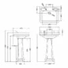 Burlington Edwardian Basin With Full Pedestal 560mm Wide 2 Tap Hole 2 Burlington Edwardian Basin With Full Pedestal 560mm Wide 2 Tap Hole -HEATANDPLUMB Sales burlington edwardian basin b42th p1 2