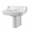 Burlington Edwardian Basin With Semi Pedestal 610mm Wide 2 Tap Hole 1 Burlington Edwardian Basin With Semi Pedestal 610mm Wide 2 Tap Hole -HEATANDPLUMB Sales burlington edwardian basin b42th p8