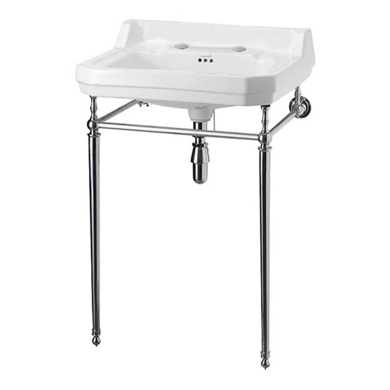 Burlington Edwardian Basin With Regal Chrome Wash Stand 560mm Wide 2 Tap Hole 4 Burlington Edwardian Basin With Regal Chrome Wash Stand 560mm Wide 2 Tap Hole - Image 2
