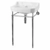 Burlington Edwardian Basin With Regal Chrome Wash Stand 560mm Wide 3 Tap Hole 2 Burlington Edwardian Basin With Regal Chrome Wash Stand 560mm Wide 3 Tap Hole -HEATANDPLUMB Sales burlington edwardian basin b43th t22a 1 1