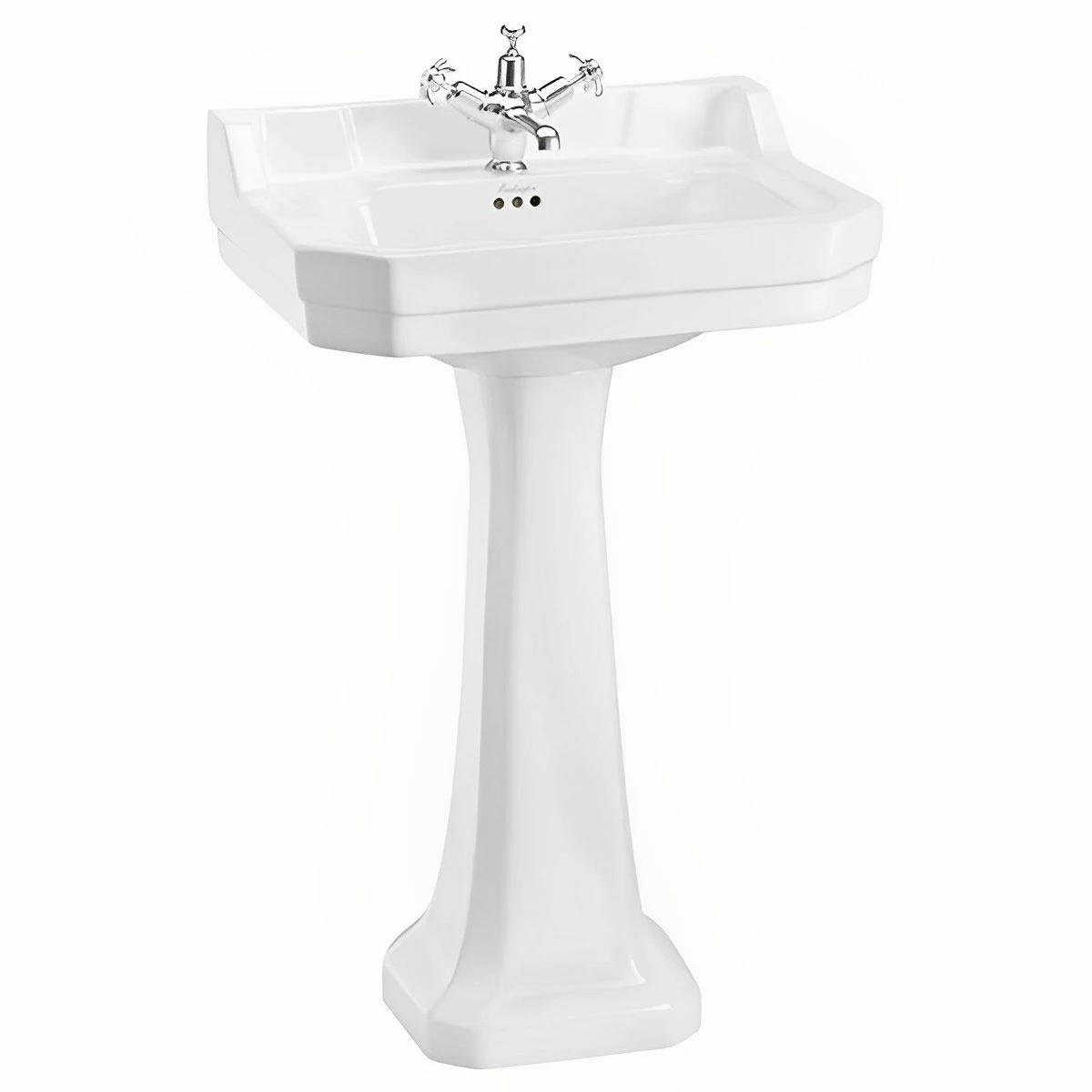 Burlington Edwardian Basin With Full Pedestal 610mm Wide 1 Tap Hole 4 Burlington Edwardian Basin With Full Pedestal 610mm Wide 1 Tap Hole - Image 2