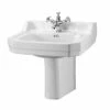 Burlington Edwardian Basin With Semi Pedestal 610mm Wide 1 Tap Hole 2 Burlington Edwardian Basin With Semi Pedestal 610mm Wide 1 Tap Hole -HEATANDPLUMB Sales burlington edwardian basin b51th p8