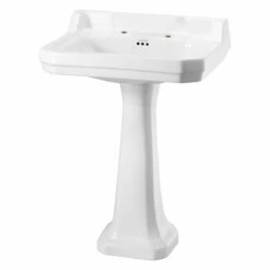 Burlington Edwardian Basin With Regal Full Pedestal 610mm Wide 2 Tap Hole 5 Burlington Edwardian Basin With Regal Full Pedestal 610mm Wide 2 Tap Hole -HEATANDPLUMB Sales burlington edwardian basin b52th p9 1