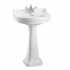 Burlington Edwardian Round Basin With Regal Full Pedestal 560mm Wide 1 Tap Hole 2 Burlington Edwardian Round Basin With Regal Full Pedestal 560mm Wide 1 Tap Hole -HEATANDPLUMB Sales burlington edwardian basin b61th p9 1