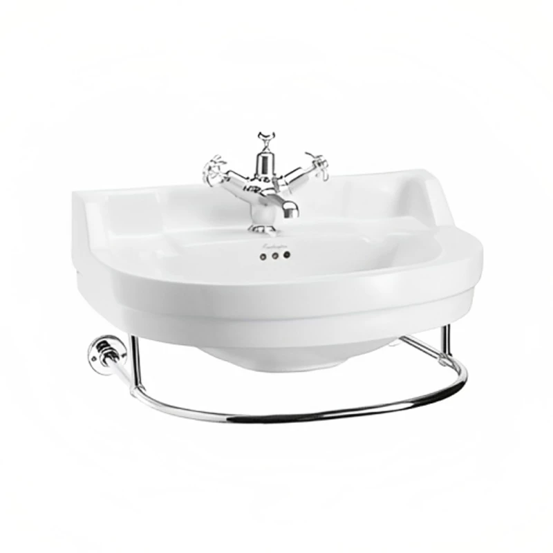 Burlington Edwardian Round Basin With Towel Rail 560mm Wide 1 Tap Hole 4 Burlington Edwardian Round Basin With Towel Rail 560mm Wide 1 Tap Hole - Image 2