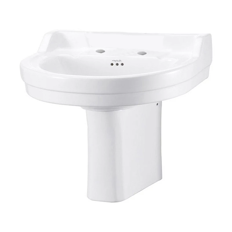 Burlington Edwardian Round Basin With Semi Pedestal 560mm Wide 2 Tap Hole 4 Burlington Edwardian Round Basin With Semi Pedestal 560mm Wide 2 Tap Hole - Image 2