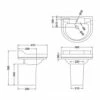 Burlington Edwardian Round Basin With Semi Pedestal 560mm Wide 2 Tap Hole -HEATANDPLUMB Sales burlington edwardian basin b62th p8 2