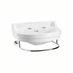Burlington Edwardian Round Basin With Towel Rail 560mm Wide 2 Tap Hole
