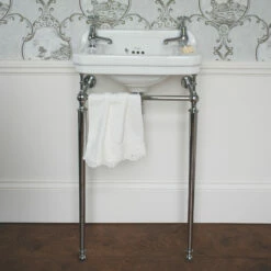 Burlington Edwardian Rectangular Basin With Regal Chrome Wash Stand 510mm Wide 2 Tap Hole 7 Burlington Edwardian Rectangular Basin With Regal Chrome Wash Stand 510mm Wide 2 Tap Hole -HEATANDPLUMB Sales burlington edwardian basin b8 t21a t62 3