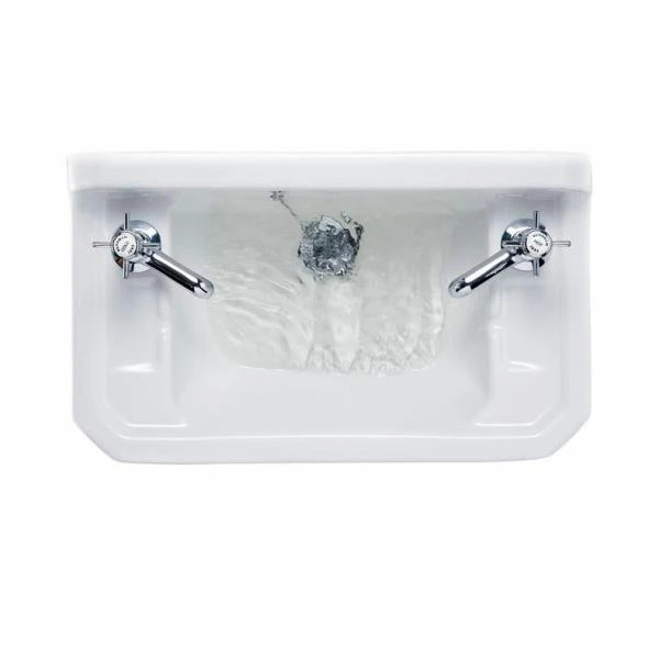 Burlington Edwardian Rectangular Basin With Towel Rail 510mm Wide 2 Tap Hole 4 Burlington Edwardian Rectangular Basin With Towel Rail 510mm Wide 2 Tap Hole - Image 2