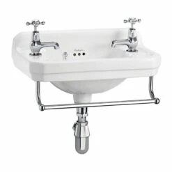 Burlington Edwardian Rectangular Basin With Towel Rail 510mm Wide 2 Tap Hole 9 Burlington Edwardian Rectangular Basin With Towel Rail 510mm Wide 2 Tap Hole -HEATANDPLUMB Sales burlington edwardian basin b8 t6chr 3 1