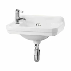 Burlington Edwardian Rectangular Cloakroom Basin 515mm Wide LH Tap Hole