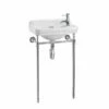 Burlington Edwardian Rectangular Basin With Chrome Wash Stand 510mm Wide RH Tap Hole -HEATANDPLUMB Sales burlington edwardian basin b8r t21a