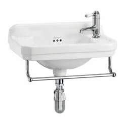 Burlington Edwardian Rectangular Basin With Towel Rail 510mm Wide RH Tap Hole