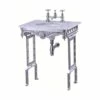 Burlington Georgian Marble Basin With Aluminium Wash Stand 650mm Wide 1 Tap Hole