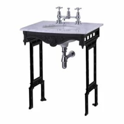 Burlington Georgian Marble Basin With Black Wash Stand 650mm Wide 1 Tap Hole 5 Burlington Georgian Marble Basin With Black Wash Stand 650mm Wide 1 Tap Hole -HEATANDPLUMB Sales burlington georgian basin g11th t48bla