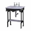 Burlington Georgian Marble Basin With Black Wash Stand And Shelf 650mm Wide 1 Tap Hole -HEATANDPLUMB Sales burlington georgian basin g11th t48bla g11