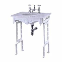Burlington Georgian Marble Basin With White Wash Stand 650mm Wide 2 Tap Hole 7 Burlington Georgian Marble Basin With White Wash Stand 650mm Wide 2 Tap Hole -HEATANDPLUMB Sales burlington georgian basin g12th t43whi 2