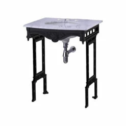 Burlington Georgian Marble Basin With Black Wash Stand 650mm Wide 3 Tap Hole 5 Burlington Georgian Marble Basin With Black Wash Stand 650mm Wide 3 Tap Hole -HEATANDPLUMB Sales burlington georgian basin g13th t48bla 1 1