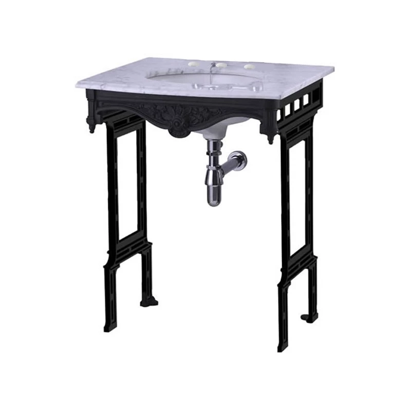 Burlington Georgian Marble Basin With Black Wash Stand 650mm Wide 3 Tap Hole 4 Burlington Georgian Marble Basin With Black Wash Stand 650mm Wide 3 Tap Hole - Image 2