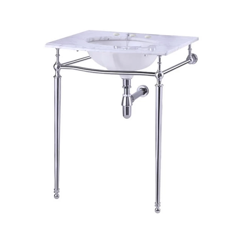 Burlington Georgian Marble Basin With Chrome Wash Stand 650mm Wide 3 Tap Hole 3 Burlington Georgian Marble Basin With Chrome Wash Stand 650mm Wide 3 Tap Hole