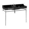 Burlington Edwardian Basin With Chrome Wash Stand 1200mm Wide 3TH - Jet Black