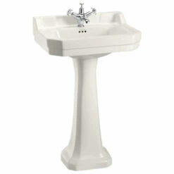 Burlington Edwardian Basin With Full Pedestal 560mm Wide 1 TH - Medici Ivory