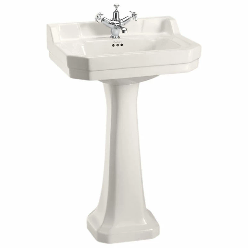 Burlington Edwardian Basin With Full Pedestal 560mm Wide 1 TH - Medici Ivory 3 Burlington Edwardian Basin With Full Pedestal 560mm Wide 1 TH - Medici Ivory