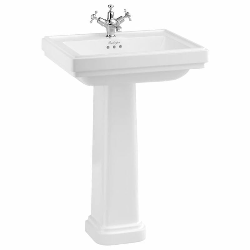 Burlington Riviera Basin With Full Pedestal 580mm Wide - 1 Tap Hole 4 Burlington Riviera Basin With Full Pedestal 580mm Wide - 1 Tap Hole - Image 2