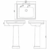 Burlington Riviera Basin With Full Pedestal 580mm Wide - 2 Tap Hole 1 Burlington Riviera Basin With Full Pedestal 580mm Wide - 2 Tap Hole -HEATANDPLUMB Sales burlington riviera basin riv12th riv6 1