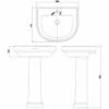 Burlington Riviera Curved Basin With Full Pedestal 580mm Wide - 1 Tap Hole