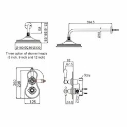Burlington Severn Dual Concealed Mixer Shower 6inch Fixed Head 13 Burlington Severn Dual Concealed Mixer Shower 6inch Fixed Head -HEATANDPLUMB Sales burlington severn complete mixer shower vf1s v16 1