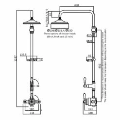 Burlington Stour Dual Exposed Mixer Shower With 12inch Fixed Head 8 Burlington Stour Dual Exposed Mixer Shower With 12inch Fixed Head -HEATANDPLUMB Sales burlington stour complete mixer shower bf2s v60 2