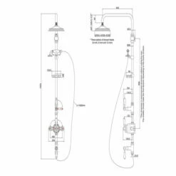 Burlington Stour Triple Exposed Mixer Shower With Shower Kit + 9inch Fixed Head
