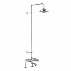 Burlington Tay Deck Mounted Bath Shower Mixer Extended Rigid Riser With Fixed 12 Inch Head -HEATANDPLUMB Sales burlington tay complete mixer shower t2ds v22 v17