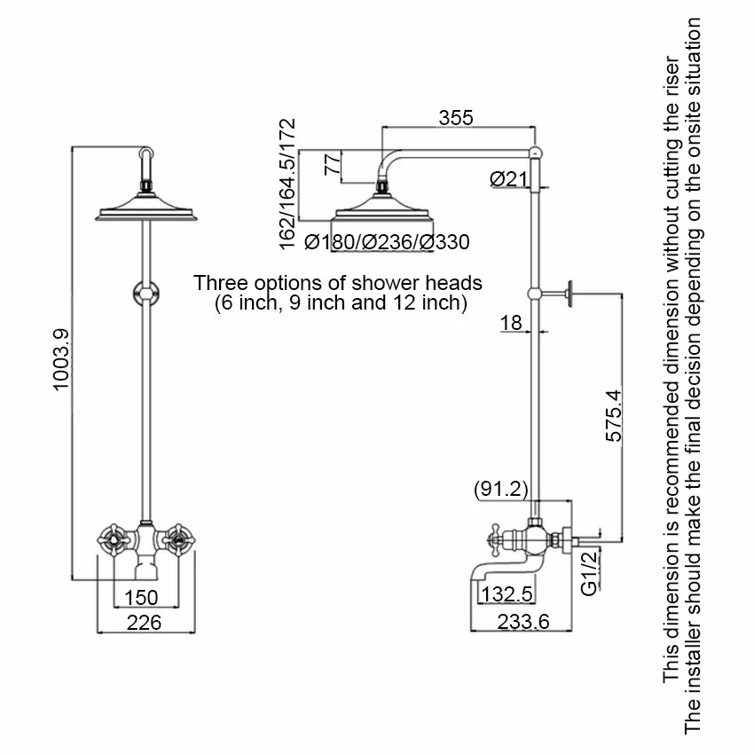Burlington Tay WM Bath Shower Mixer With Rigid Riser With Fixed Head 5 Burlington Tay WM Bath Shower Mixer With Rigid Riser With Fixed Head - Image 3