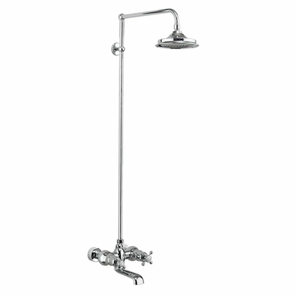 Burlington Tay WM Bath Shower Mixer With Rigid Riser With Fixed Head 3 Burlington Tay WM Bath Shower Mixer With Rigid Riser With Fixed Head