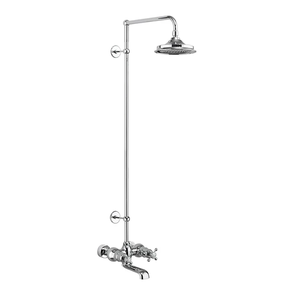 Burlington Tay WM Complete Bath Shower Mixer Extended Rigid Riser With Fixed 12 Inch Head - Chrome 4 Burlington Tay WM Complete Bath Shower Mixer Extended Rigid Riser With Fixed 12 Inch Head - Chrome - Image 2