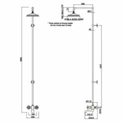 Burlington Tay WM Complete Bath Shower Mixer Extended Rigid Riser With Fixed 12 Inch Head - Chrome 8 Burlington Tay WM Complete Bath Shower Mixer Extended Rigid Riser With Fixed 12 Inch Head - Chrome -HEATANDPLUMB Sales burlington tay complete mixer shower t2ws v22 v60
