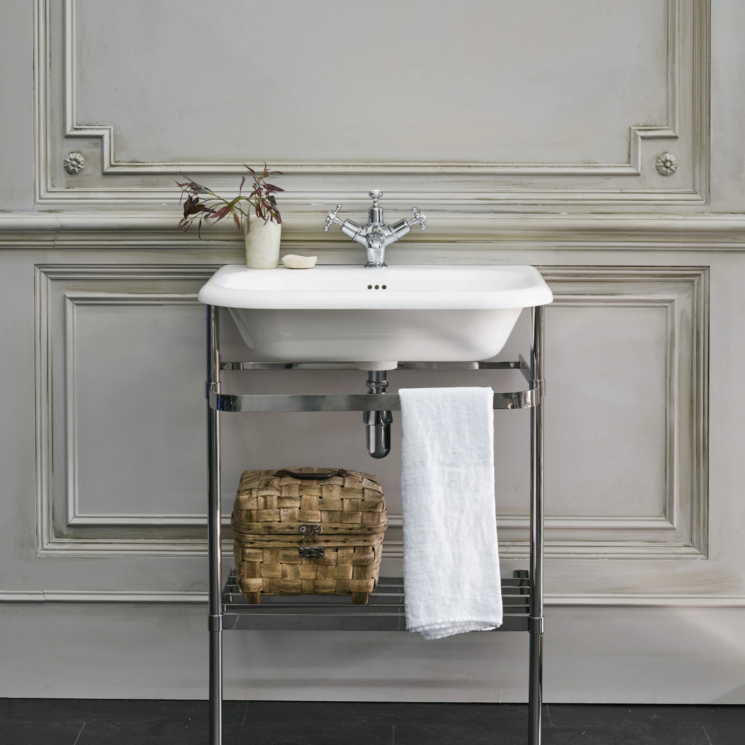 Burlington Traditional Natural Stone Basin And Wash Stand 550mm Wide 0 Tap Hole 4 Burlington Traditional Natural Stone Basin And Wash Stand 550mm Wide 0 Tap Hole - Image 2