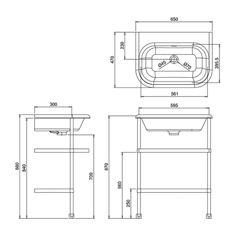 Burlington Traditional Natural Stone Basin And Wash Stand 650mm Wide 0 Tap Hole 4 Burlington Traditional Natural Stone Basin And Wash Stand 650mm Wide 0 Tap Hole - Image 2