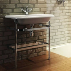 Burlington Traditional Natural Stone Basin And Wash Stand 750mm Wide 0 Tap Hole