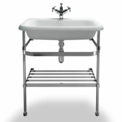 Burlington Traditional Natural Stone Basin And Wash Stand 750mm Wide 0 Tap Hole 7 Burlington Traditional Natural Stone Basin And Wash Stand 750mm Wide 0 Tap Hole -HEATANDPLUMB Sales burlington traditional basin b9e b9es