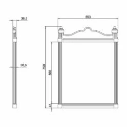 Burlington Traditional Framed Bathroom Mirror 750mm High X 553mm Wide Brushed