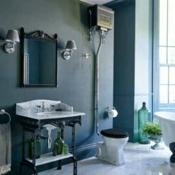 Burlington Traditional Framed Bathroom Mirror 750mm High X 553mm Wide Black -HEATANDPLUMB Sales burlington traditional bathroom mirror t47bla