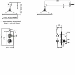 Burlington Trent Dual Concealed Mixer Shower With Medici Ceramic Lever And 6 Inch Fixed Head - Chrome -HEATANDPLUMB Sales burlington trent complete mixer shower bupk9153 1