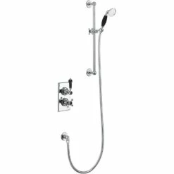 Burlington Trent Thermostatic Dual Concealed Mixer Shower With Shower Kit - Black