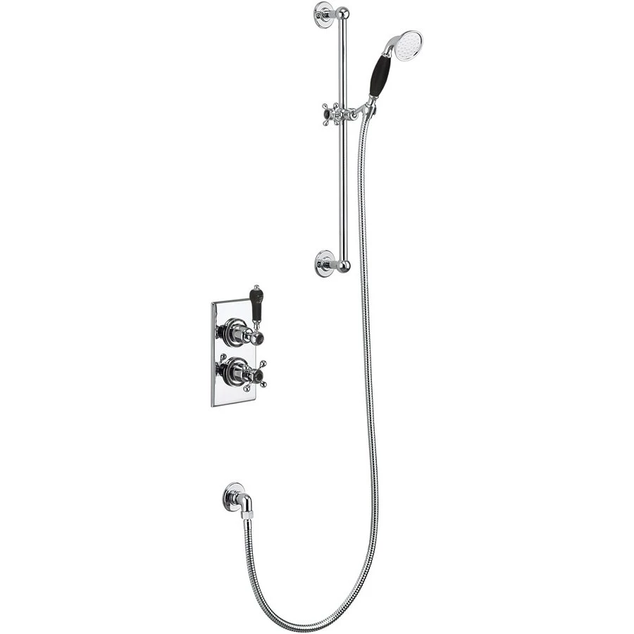 Burlington Trent Thermostatic Dual Concealed Mixer Shower With Shower Kit - Black 3 Burlington Trent Thermostatic Dual Concealed Mixer Shower With Shower Kit - Black
