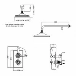 Burlington Trent Dual Concealed Mixer Shower 9inch Fixed Head 8 Burlington Trent Dual Concealed Mixer Shower 9inch Fixed Head -HEATANDPLUMB Sales burlington trent complete mixer shower tf1s v17 1