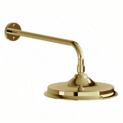 Burlington Trent Dual Concealed Mixer Shower With White Ceramic Lever And 9 Inch Fixed Head - Gold